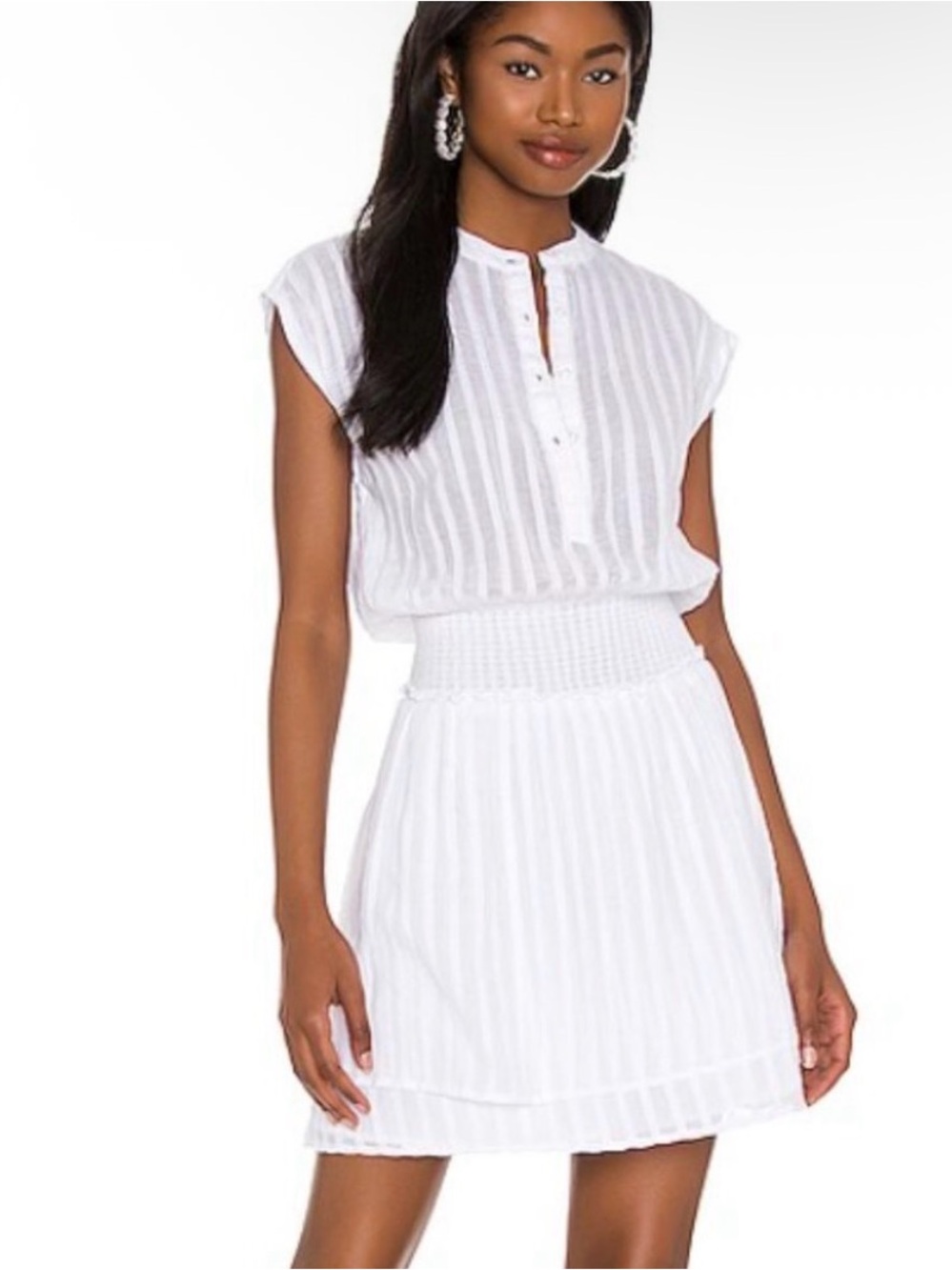 RAILS Angelina white striped shadow mini dress size M